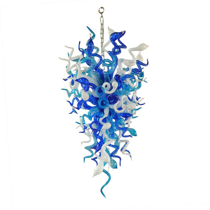 Ocean blue hand made murano glass chandelier modern design for stairway decoration