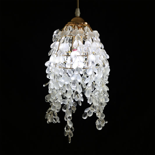 crystal small pendant lamp white and clear color bed room decoration