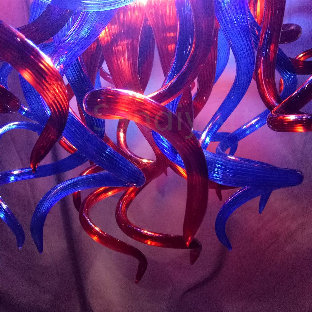 Red and blue color blown glass lighting home decoration