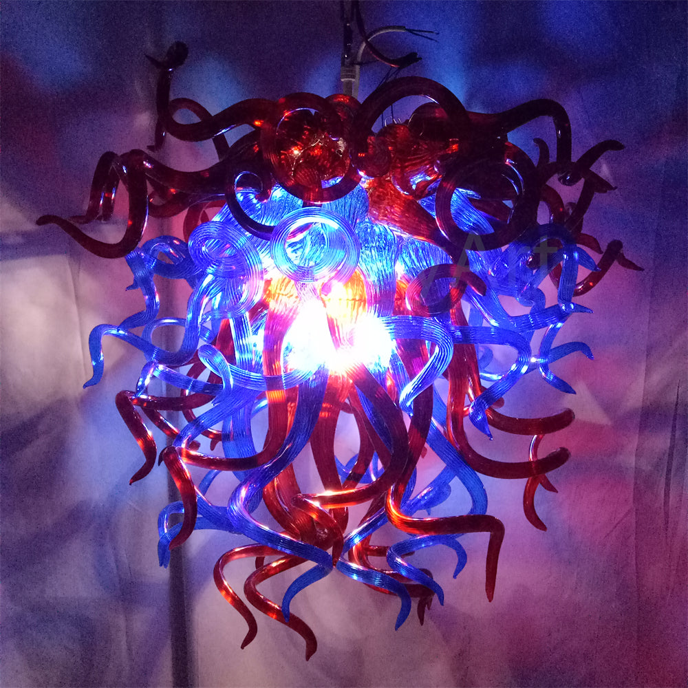 Red and blue color blown glass lighting home decoration