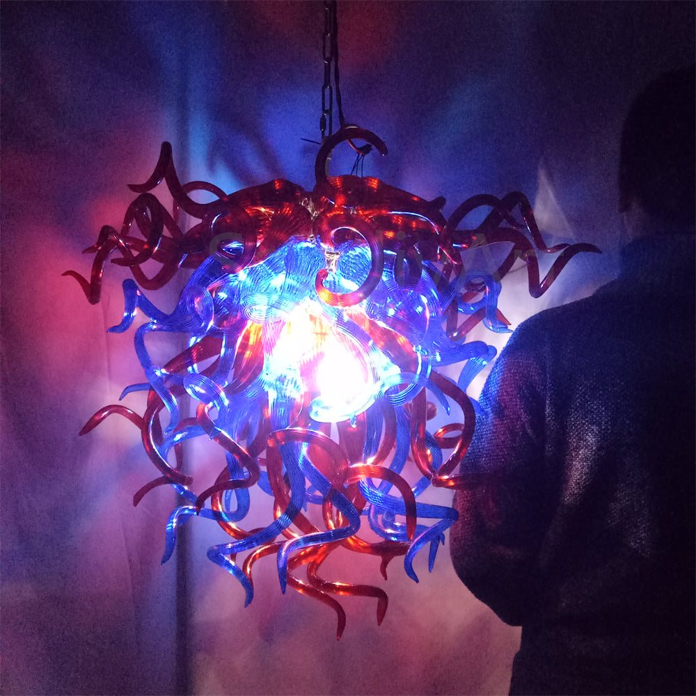 Red and blue color blown glass lighting home decoration