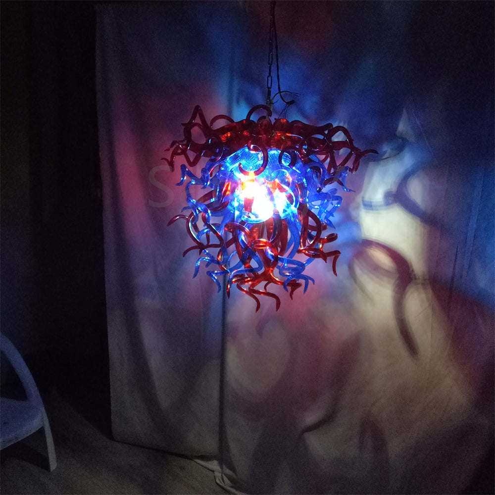 Red and blue color blown glass lighting home decoration