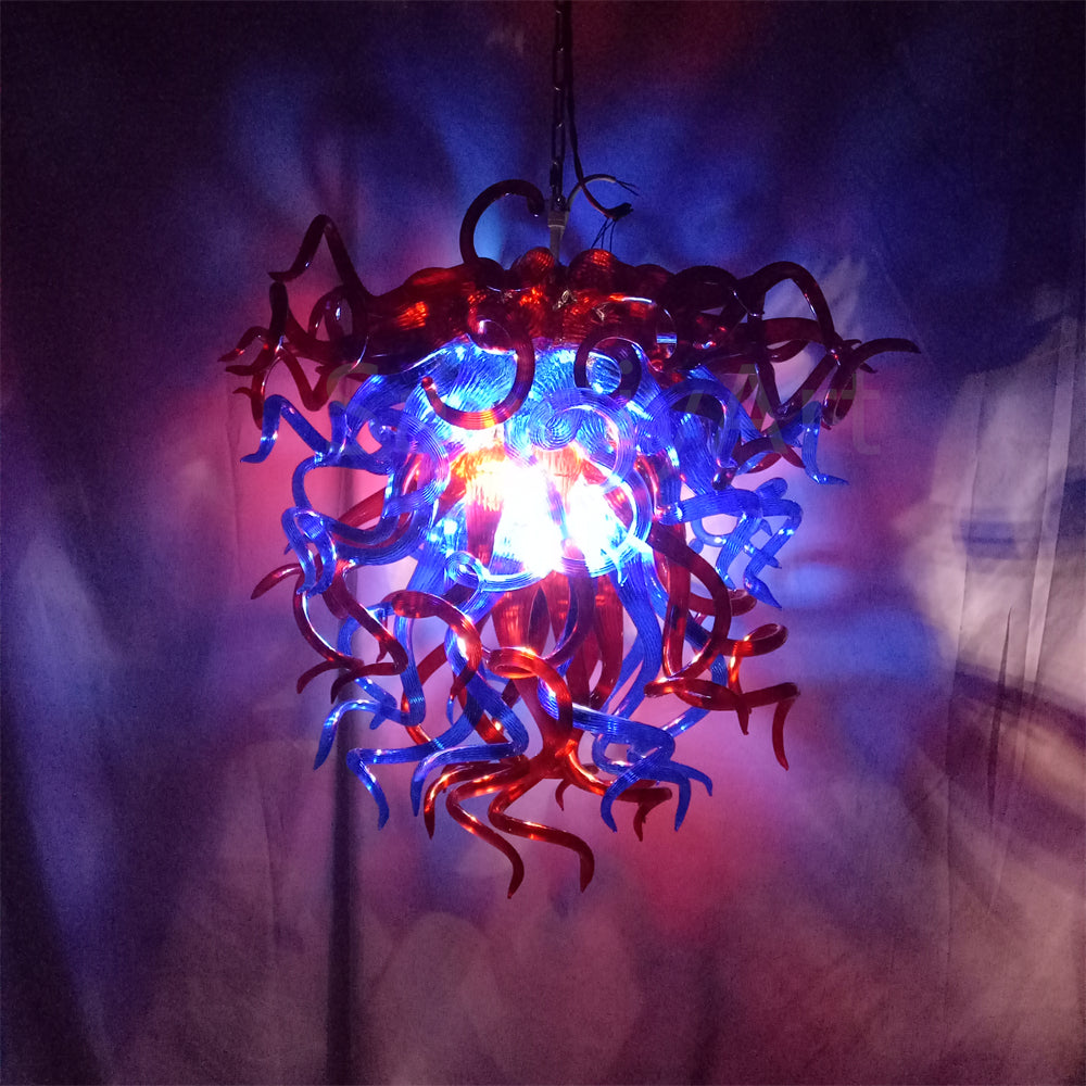 Red and blue color blown glass lighting home decoration