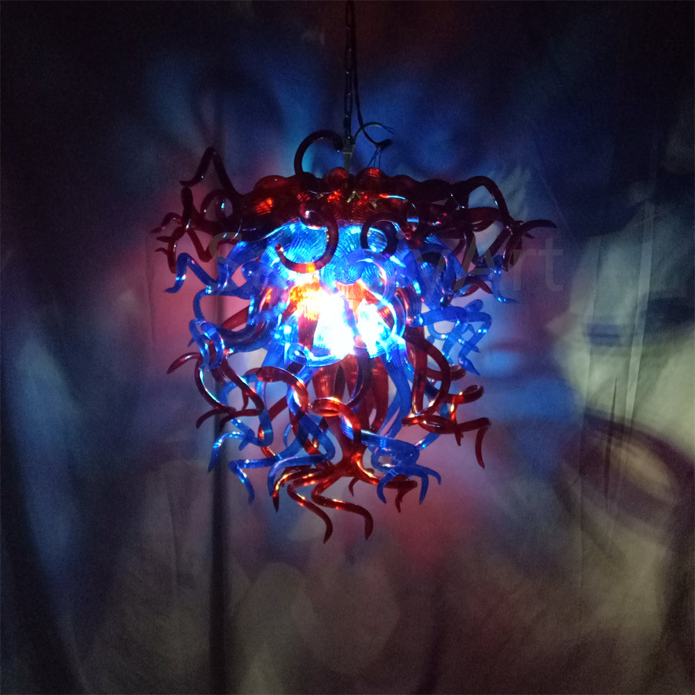 Red and blue color blown glass lighting home decoration