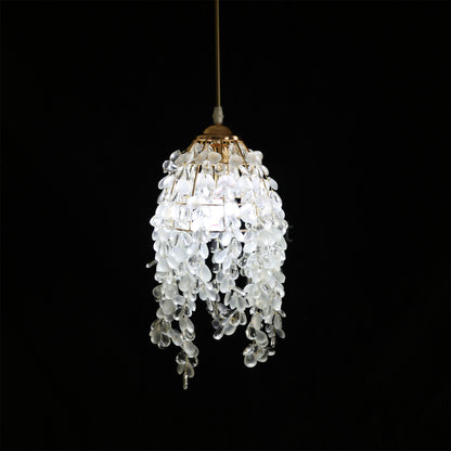 crystal small pendant lamp white and clear color bed room decoration