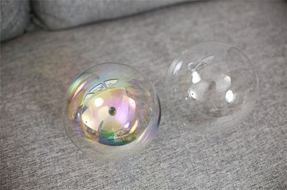 Hand made blown glass clear iridescent bubbles chandelier