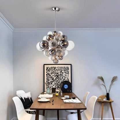 Retro dark style chandelier glass balls with clear and black color