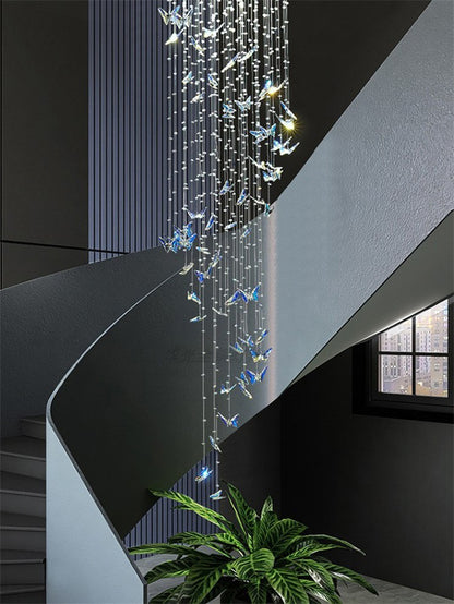Crystal butterfly hanging lighting high luxury and modern design