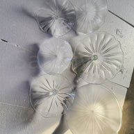 Hand made mouthblown glass white platters wall decoration Chihuly Persian plate