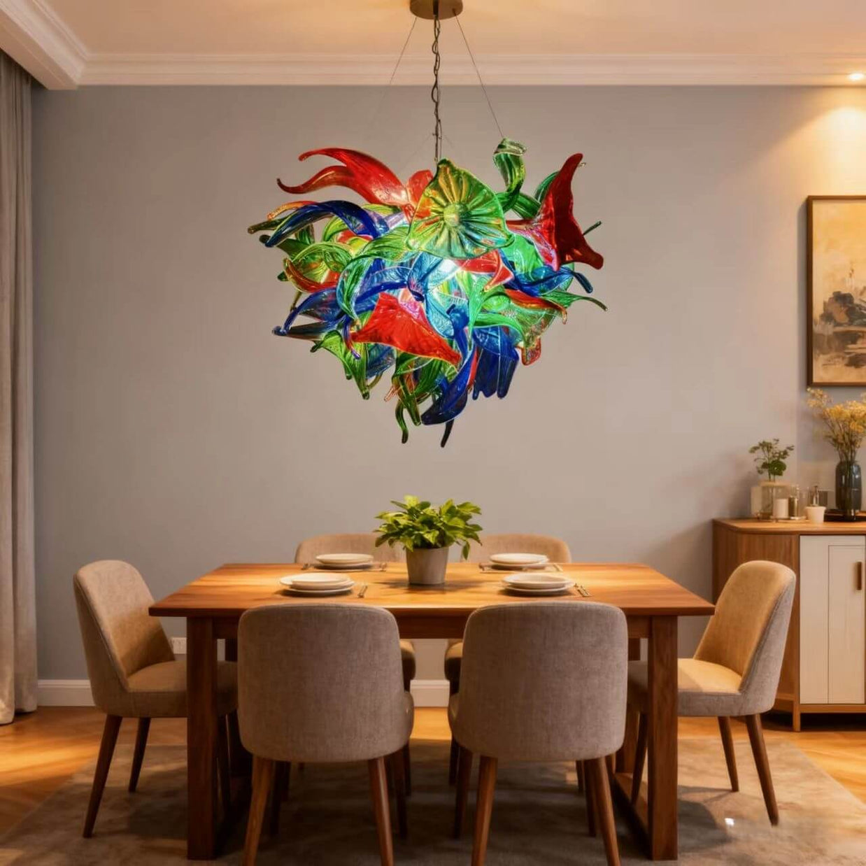 dining room floral chandelier