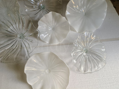 Hand made mouthblown glass white platters wall decoration Chihuly Persian plate