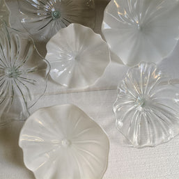 Hand made mouthblown glass white platters wall decoration Chihuly Persian plate