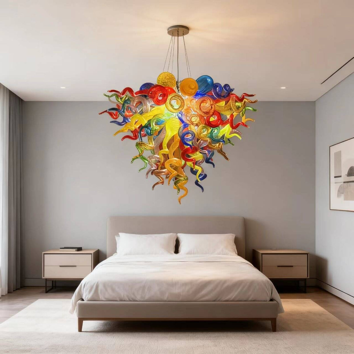 Hand made glass multicolor chandelier