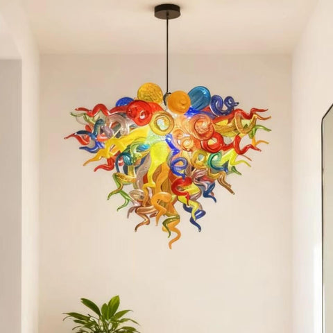 Hand made glass multicolor chandelier