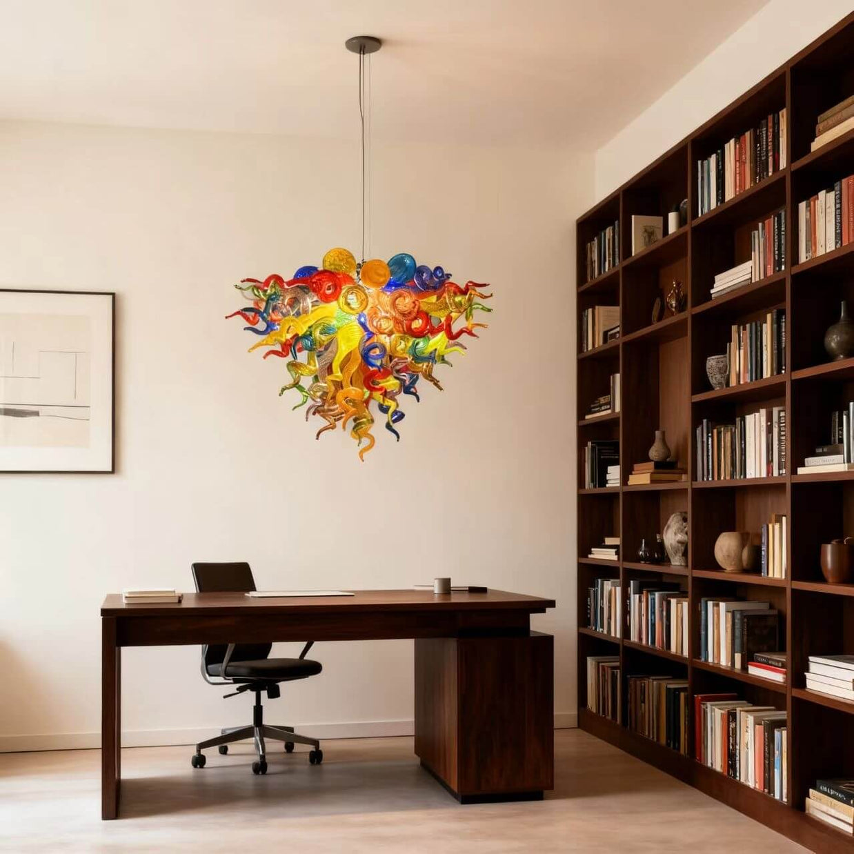 Hand made glass multicolor chandelier