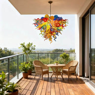 Hand made glass multicolor chandelier