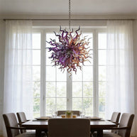 Purple and clear art blown glass chandeliers home villa decoration