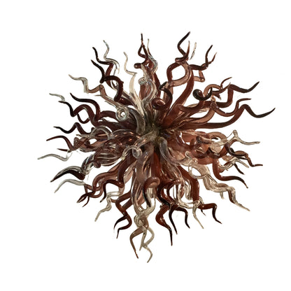 Purple and clear art blown glass chandeliers home villa decoration