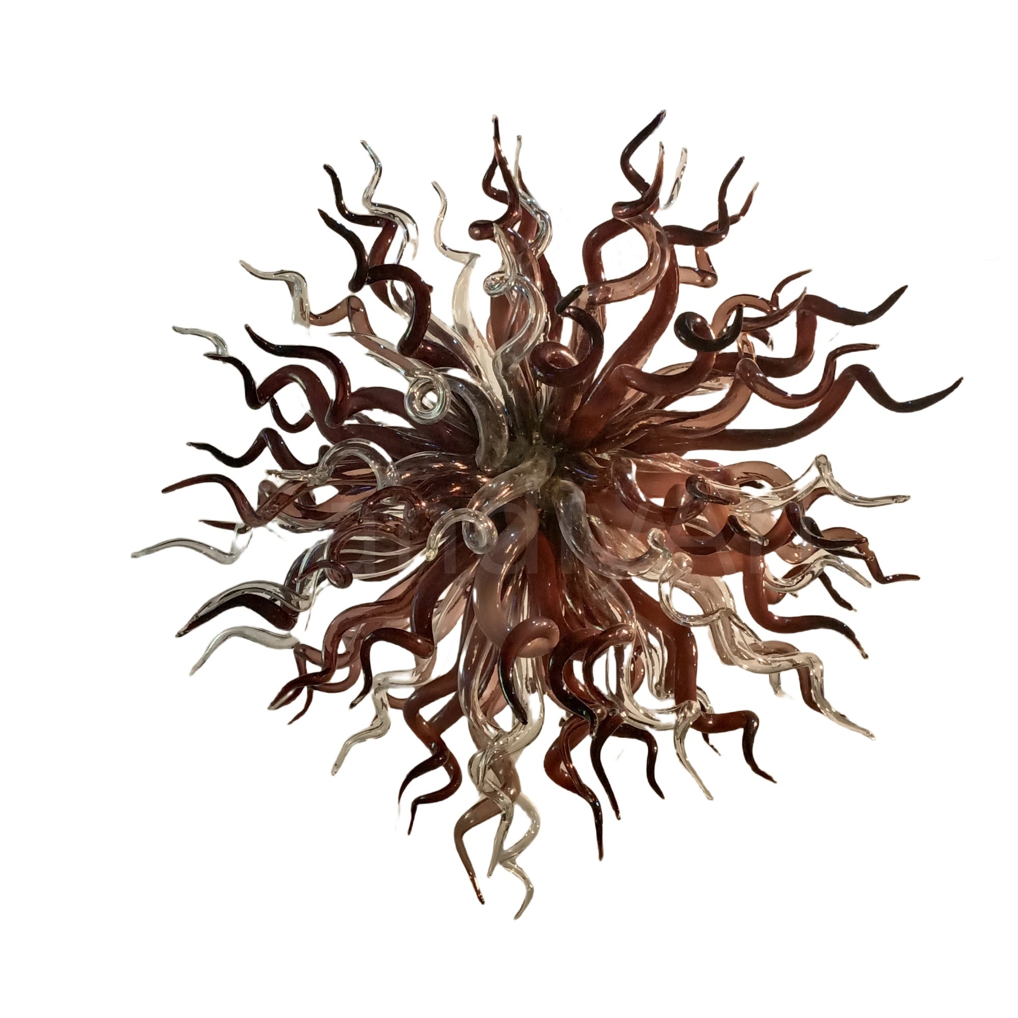 Purple and clear art blown glass chandeliers home villa decoration