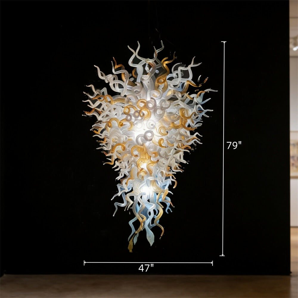 Hotel villa blown glass large chandelier hand made art lighting custom design