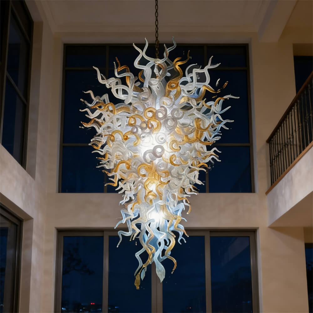 Hotel villa blown glass large chandelier hand made art lighting custom design
