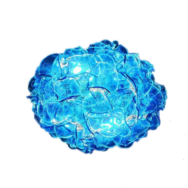 Special design hand made DIY blown glass blue flower chandelier
