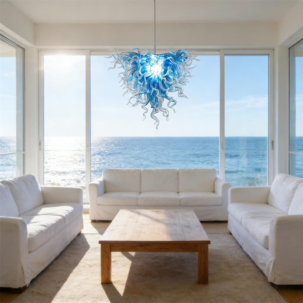 Ocean blue glass lighting decoration modern design