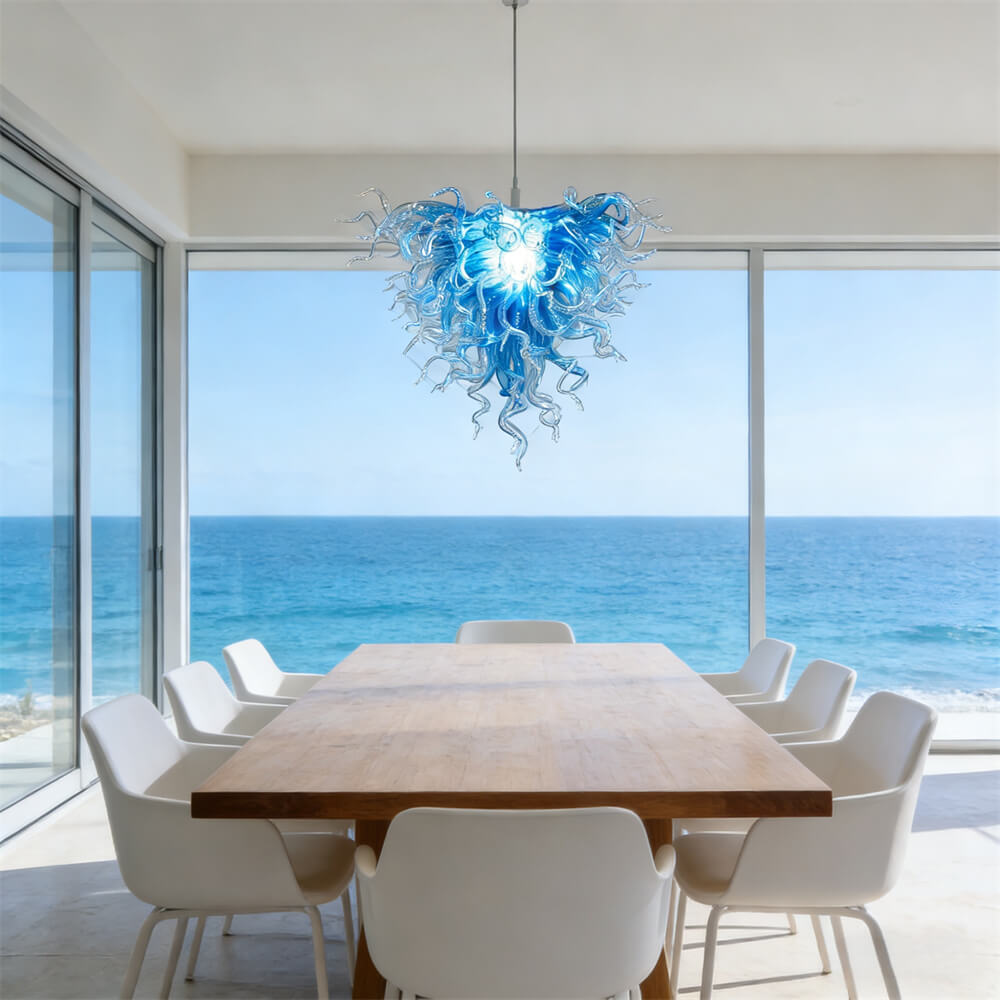 Ocean blue glass lighting decoration modern design