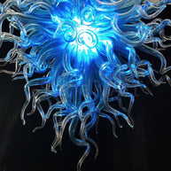 Blue with clear custom blown glass chandeliers modern design for dining room decoration