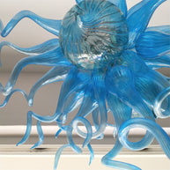 Hand blown blue glass lamp hand made DIY lighting art