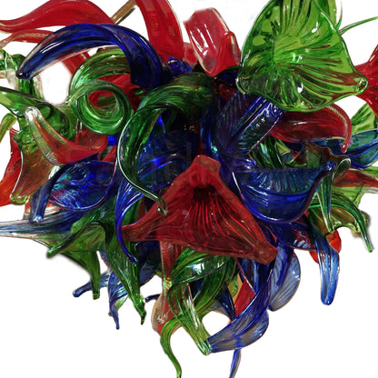 DIY colorful hand made glass floral chandelier