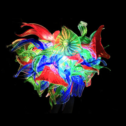 DIY colorful hand made glass floral chandelier