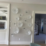 Hand made mouthblown glass white platters wall decoration Chihuly Persian plate