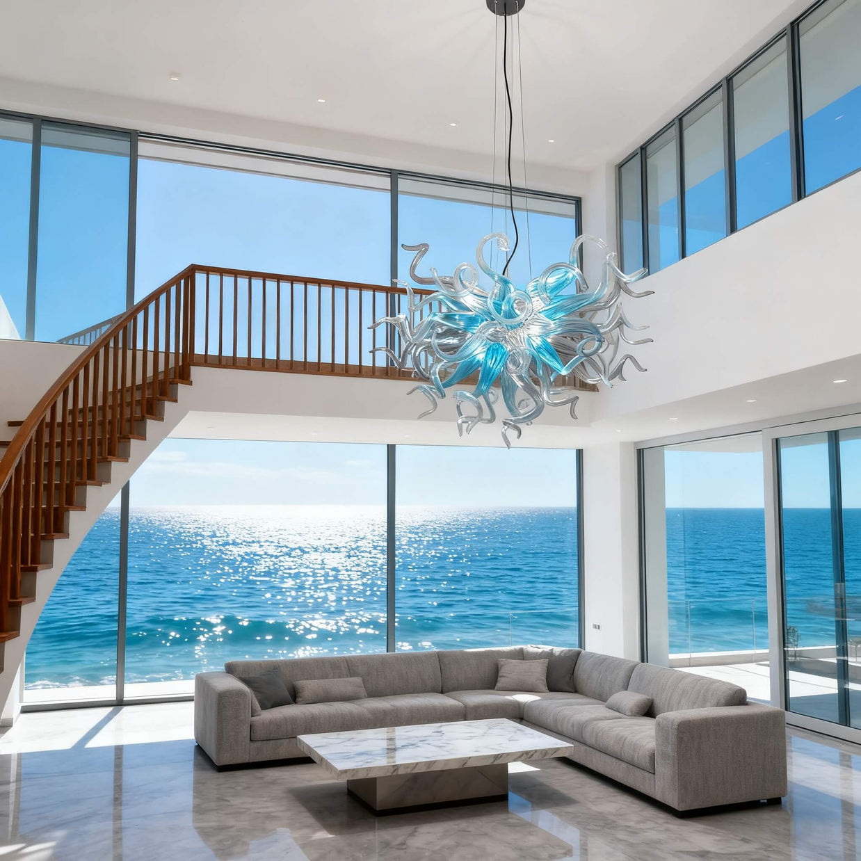 blown glass chandelier