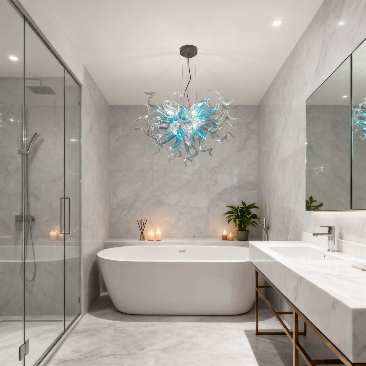 blown glass chandelier