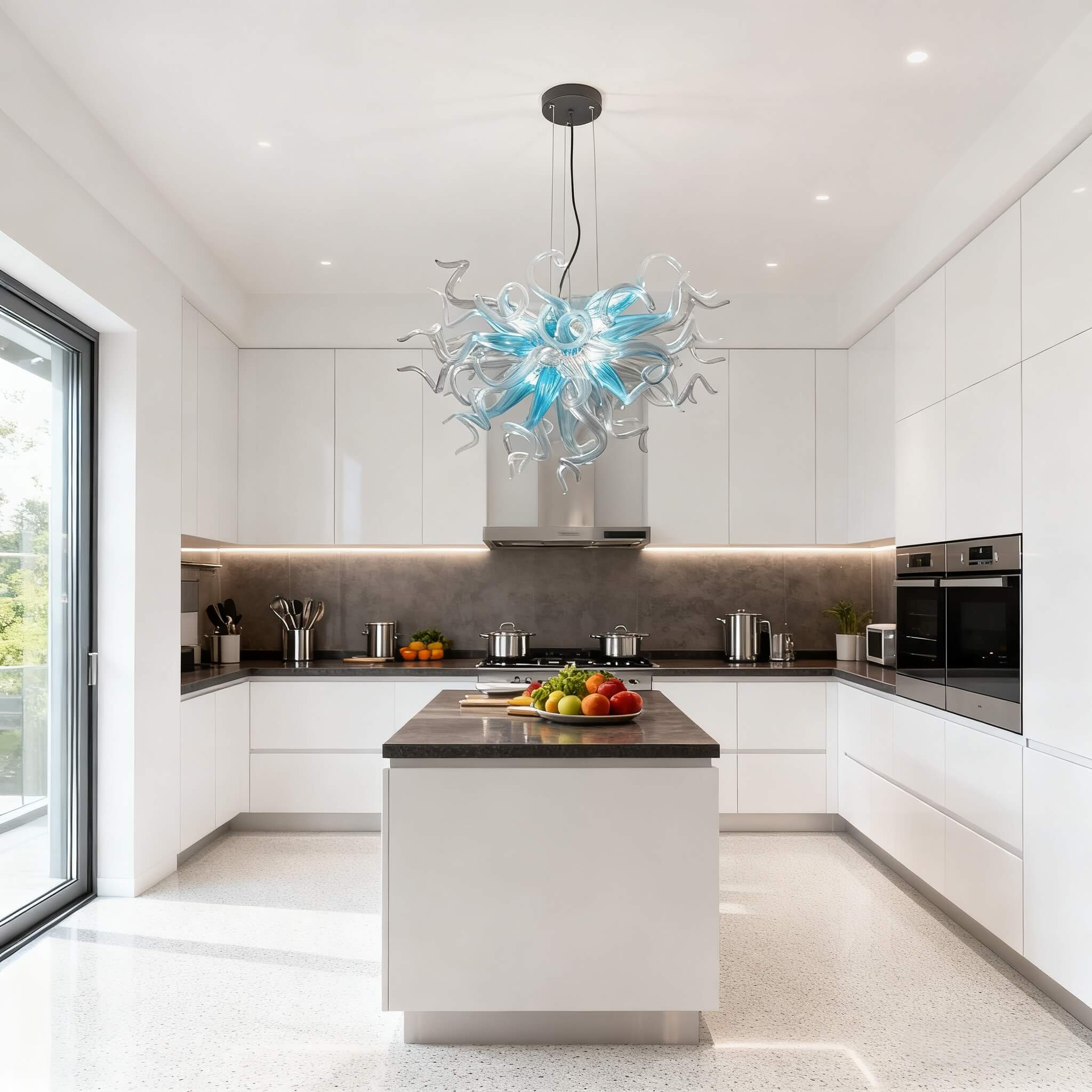 blown glass chandelier