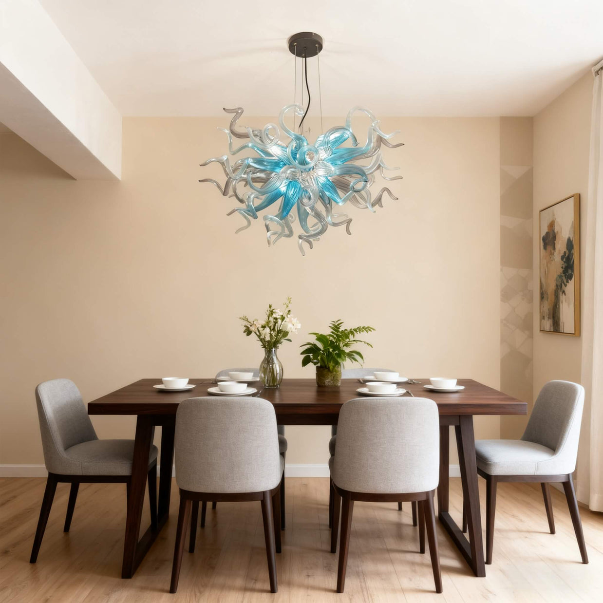 blown glass chandelier