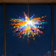 Multicolor hand made DIY blown glass ceiling light