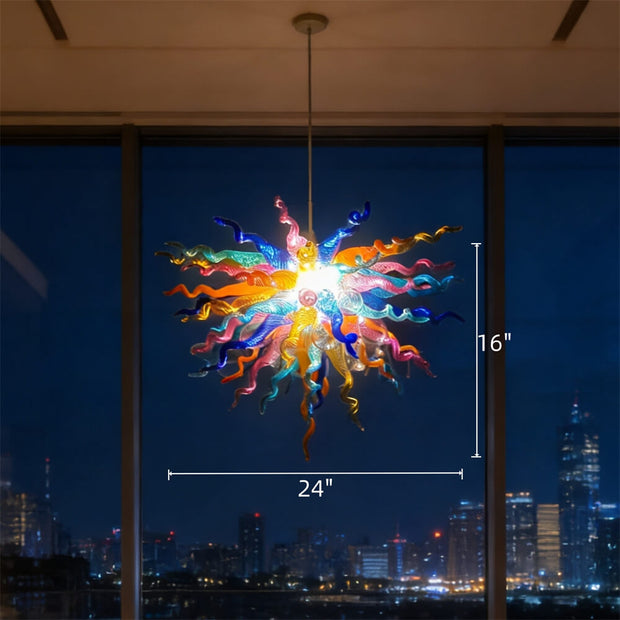 Multicolor hand made DIY blown glass ceiling light
