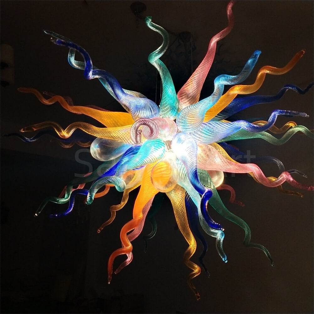 Multicolor hand made DIY blown glass ceiling light