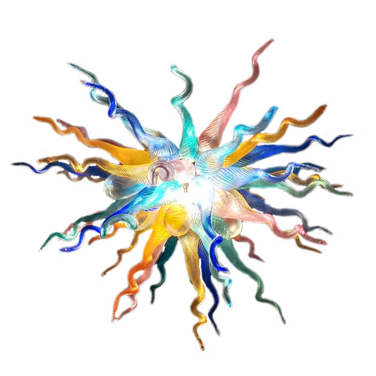 Multicolor hand made DIY blown glass ceiling light