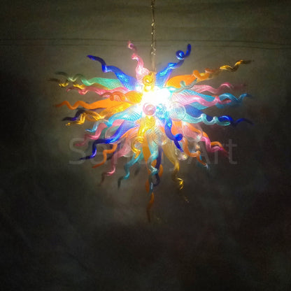 Multicolor hand made DIY blown glass ceiling light