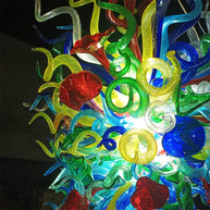 luxury coloful hand blown glass chandelier chihuly style villa decoration