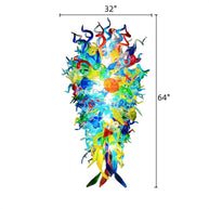 luxury coloful hand blown glass chandelier chihuly style villa decoration