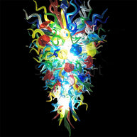 luxury coloful hand blown glass chandelier chihuly style villa decoration