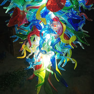 Luxury coloful hand blown glass chandelier hotel villa home lighting decoration