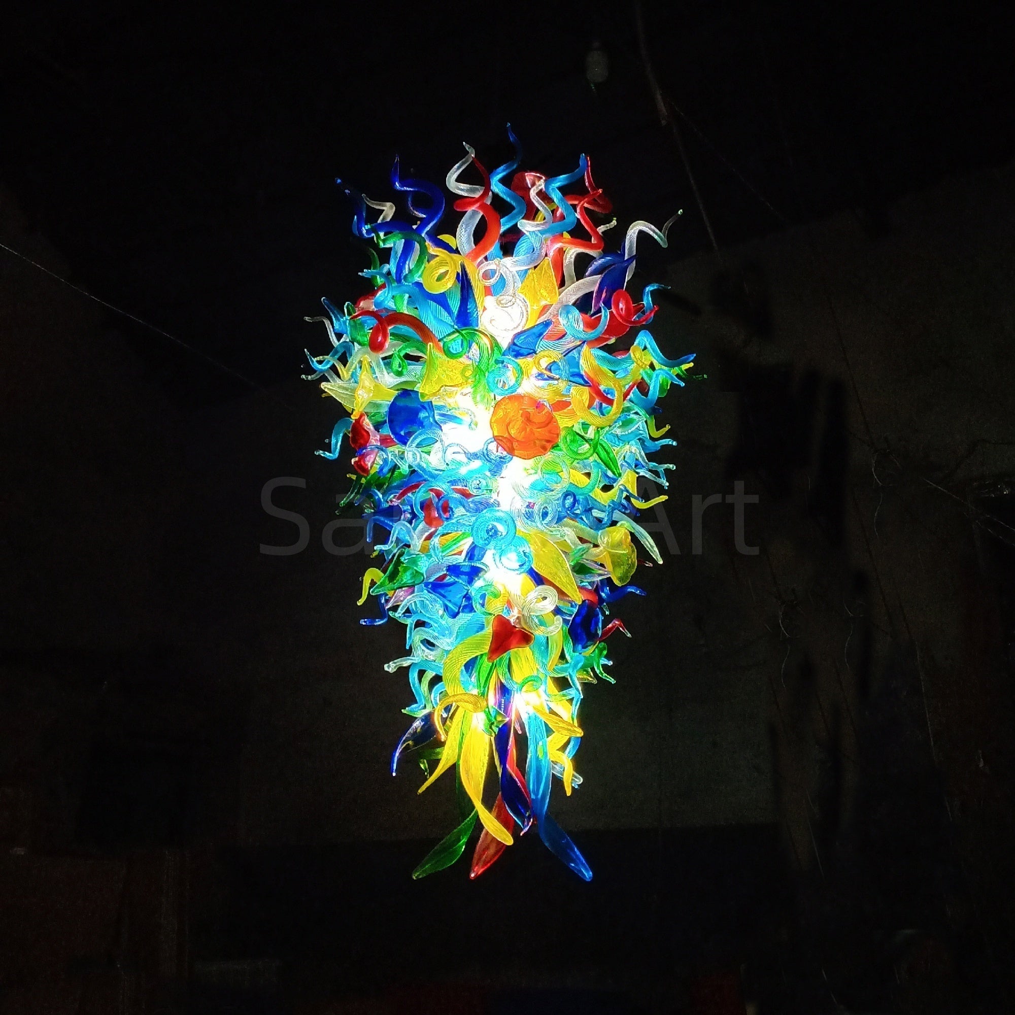 Luxury coloful hand blown glass chandelier hotel villa home lighting decoration