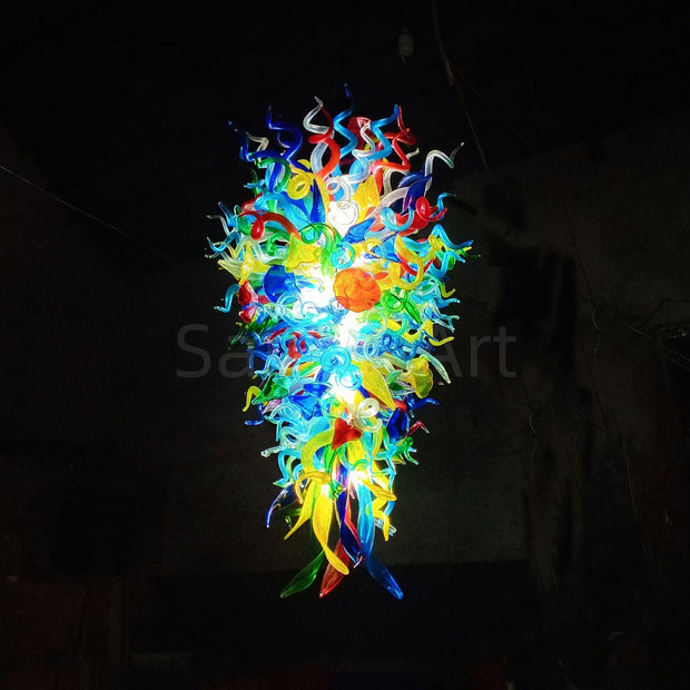 Luxury coloful hand blown glass chandelier hotel villa home lighting decoration