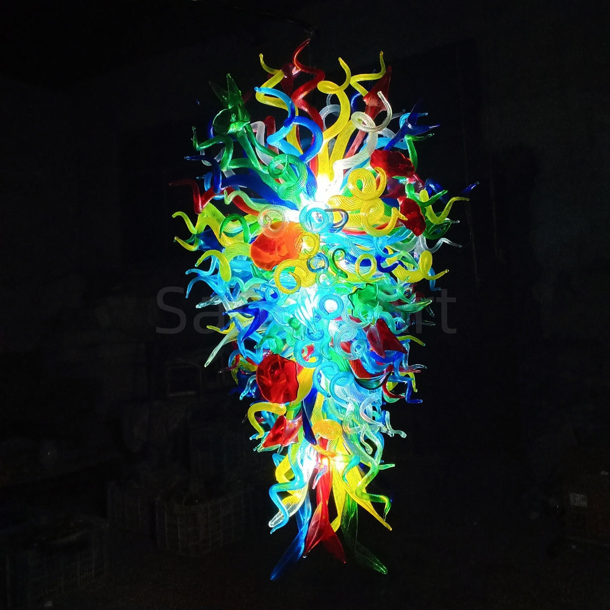 Luxury coloful hand blown glass chandelier hotel villa home lighting decoration