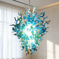 Green and blue color blown glass lighting chandelier